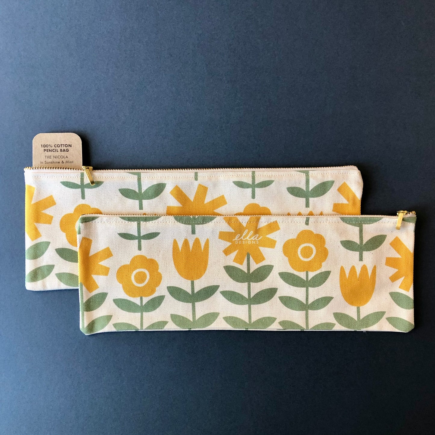 33cm Pencil Bags | Nicola in Sunshine Yellow & Mint